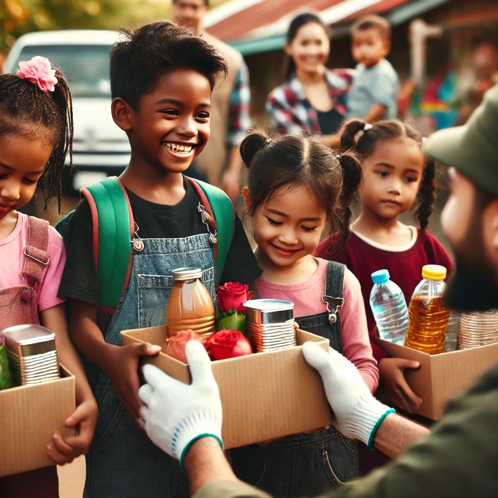 (Placeholder: Replace with an image of kids receiving aid!)